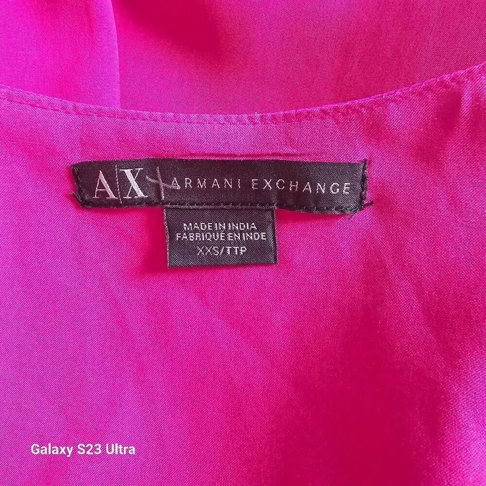 Armani Exchange womens Sz XXS fuschia sleeveless top blouse